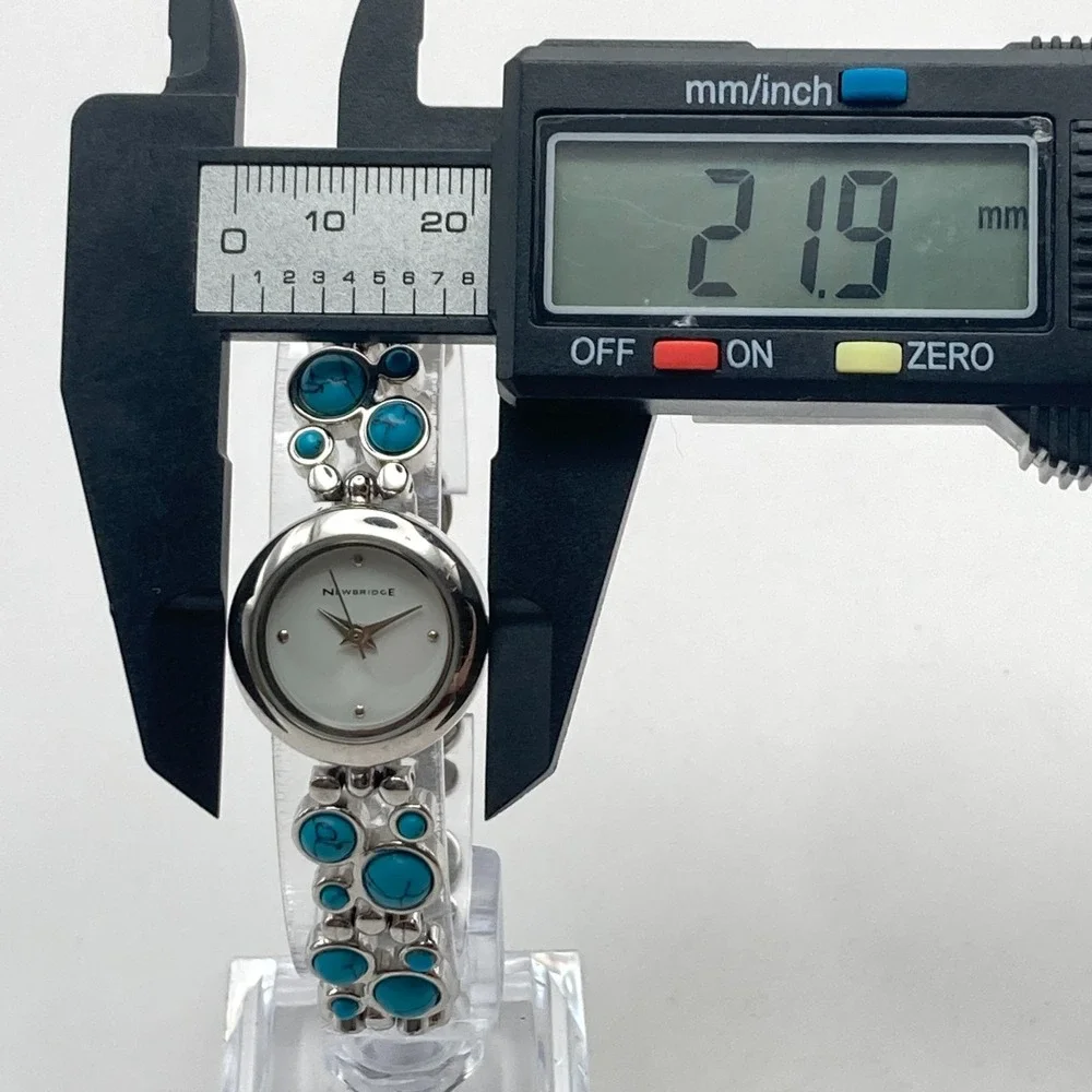 Newbridge Women's Watch 22mm Silver Tone Blue Southwest New Battery 6.75
